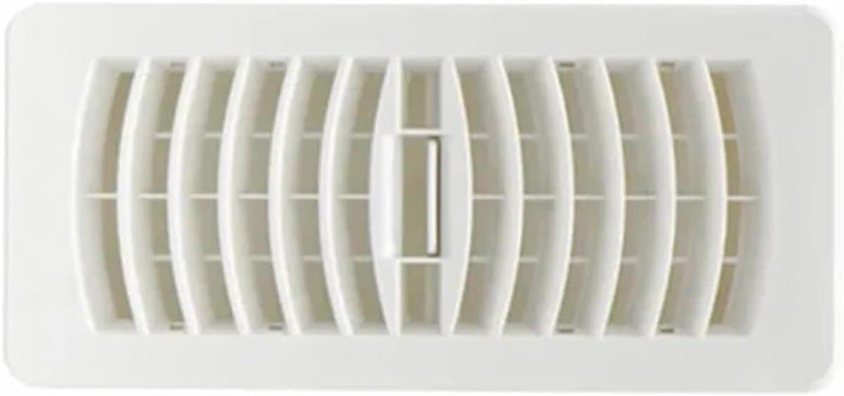 Afzuigrooster Vloerrooster - Ventilatiekap Kunststof - Ventilatie Binnenshuis - Luchtvolume Aanpasbaar - 4x10 Inch - Wit