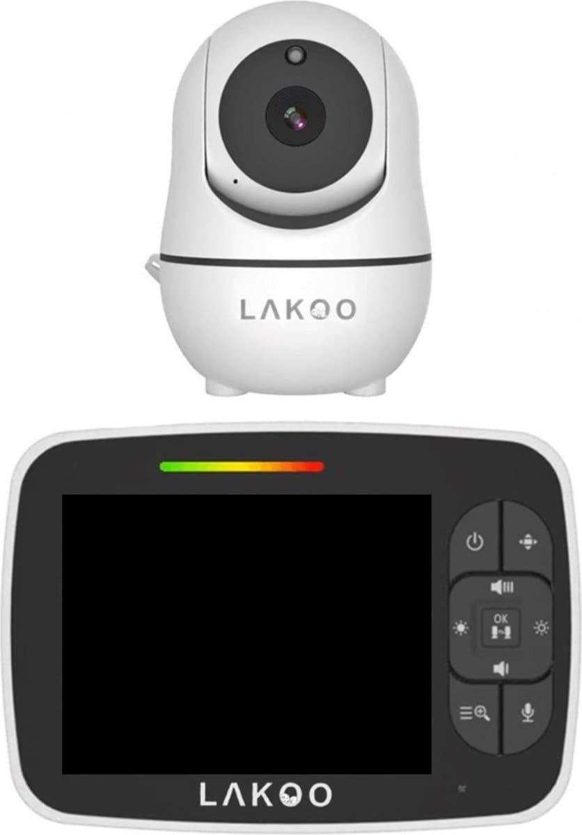 LAKOO HD Babyfoon - met Camera en monitor – Video Audio- uitbreidbaar - 3.5 Inch