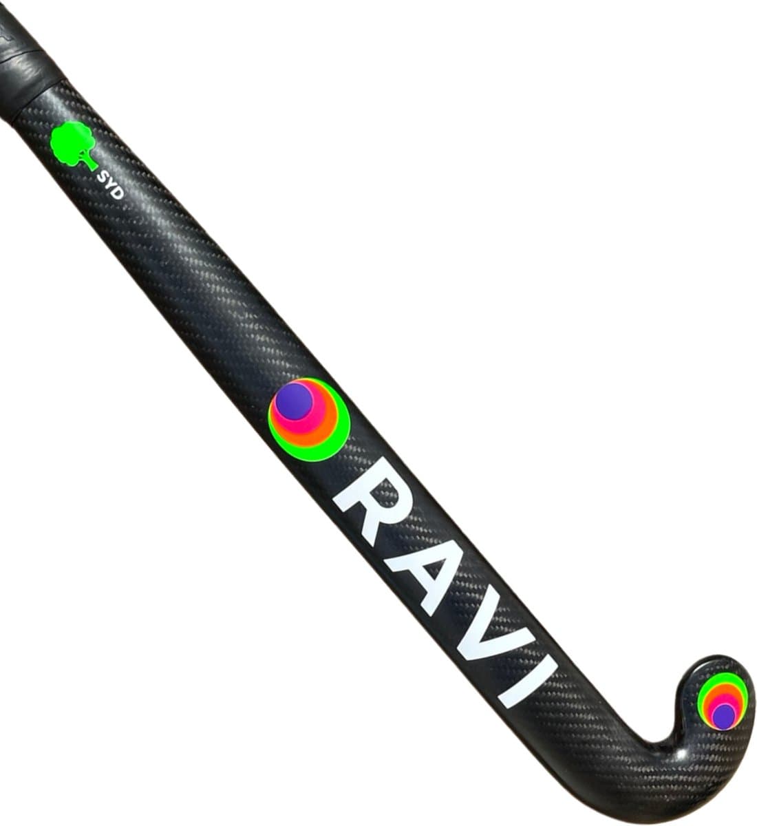 RAVI Hockeystick - Low bow - 95% Carbon - Carbon Black 36,5''