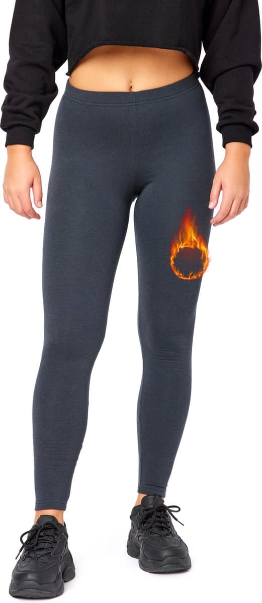 Bellivalini Dames Thermische Legging - Sport - Vrijetijdsbroek - Lang - Sporbroek - BLV-BLV50-320-LE - Grafiet - L