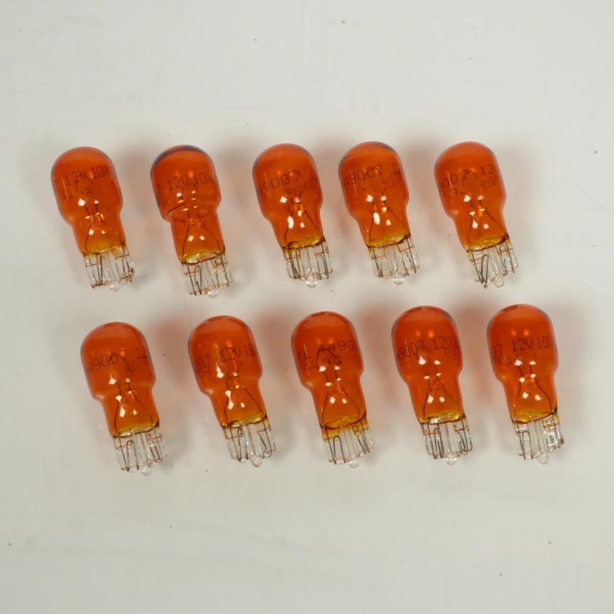 Ampoule orange x10 culot en verre T13 12V 10W W2.1x9.5d Flosser 449007 pour moto