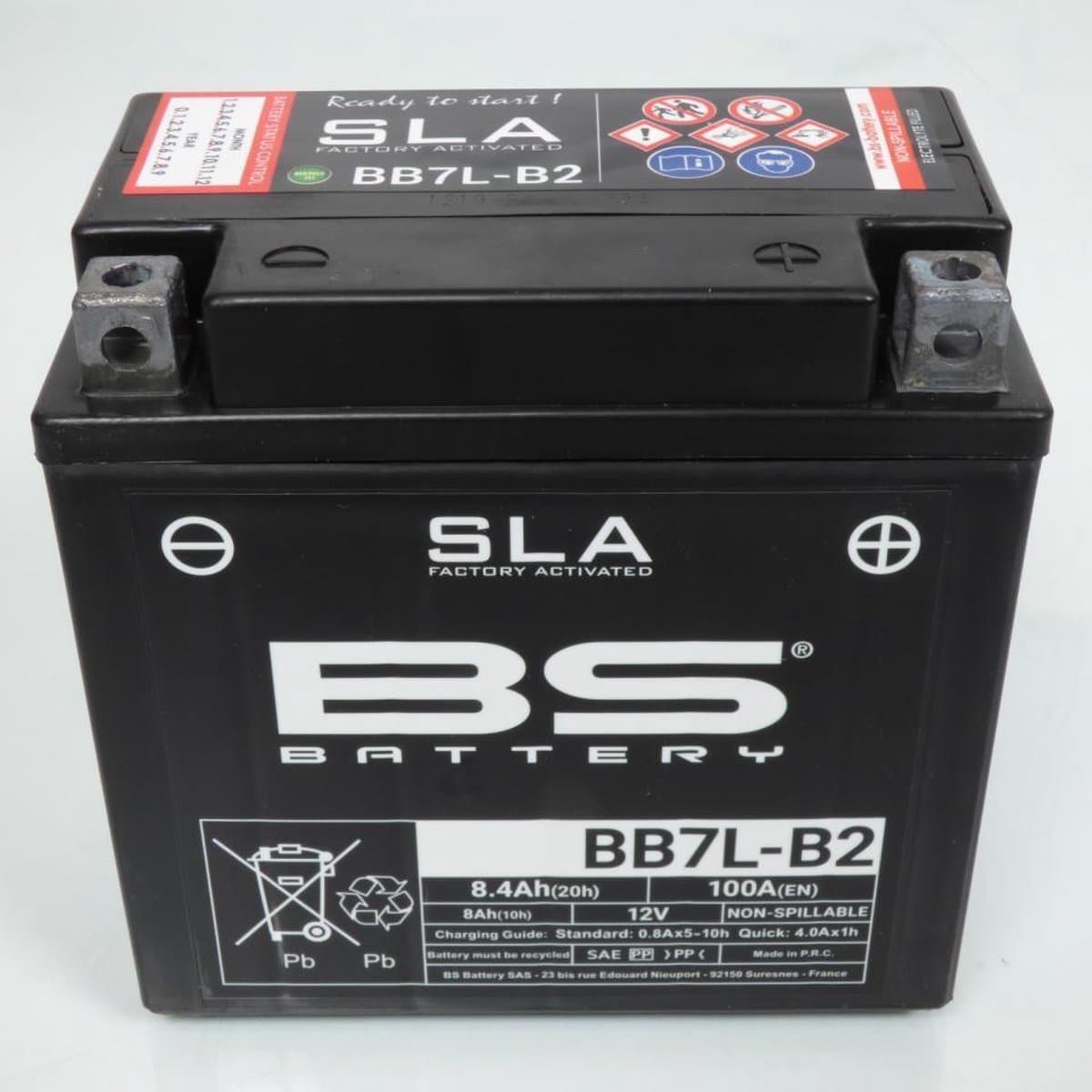 SLA BS-accu voor Peugeot 50 Elystard-scooter - AJP-remklauw 2008 tot 2013 YB7L-B2 / 12 V 8,4 Ah nieuw