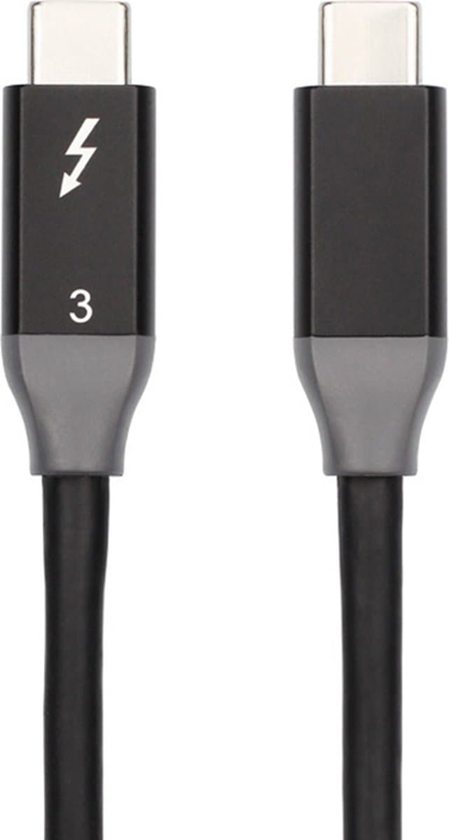 USB-C naar USB-C Thunderbolt 3 kabel - 100W 5A - USB 4 - 30 CM - 40Gbps - oplader en data kabel - geschikt voor o.a. Telefoon en Laptop - zwart