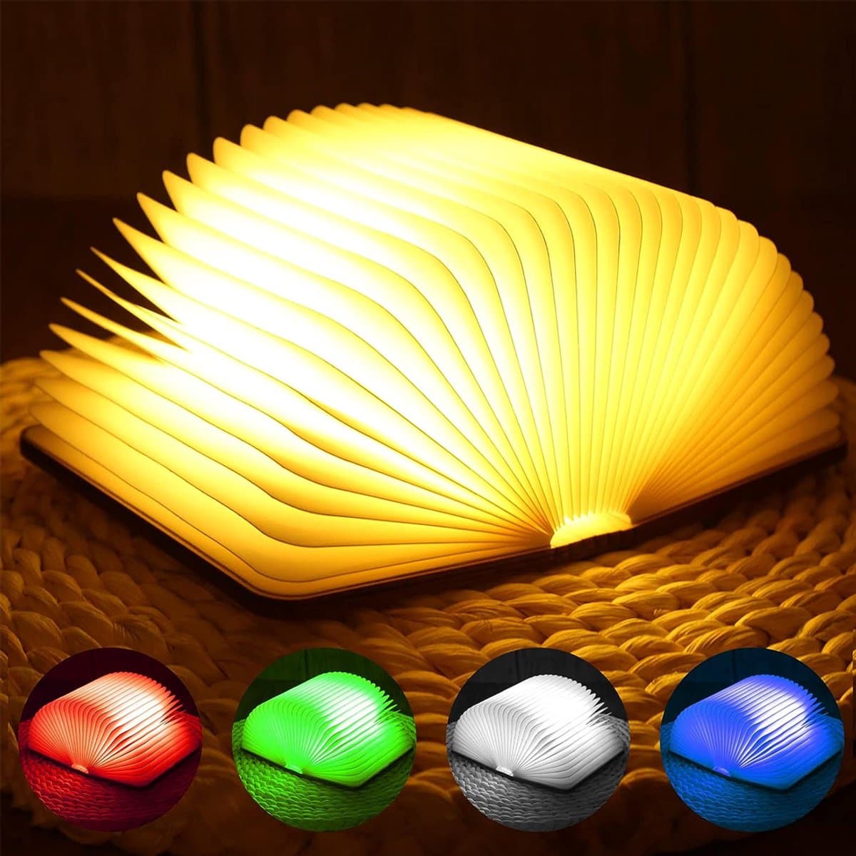 SVN® Boeklamp – Tafellamp Slaapkamer met 6 verschillende kleuren – Sfeerverlichting –Veelkleurig- 3cm x 9cm x 3cm