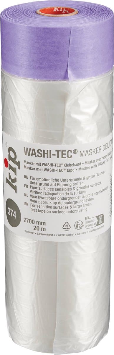 Kip 374 Afdekfolie + Washi Tape Lila - 2700mm x 20 meter