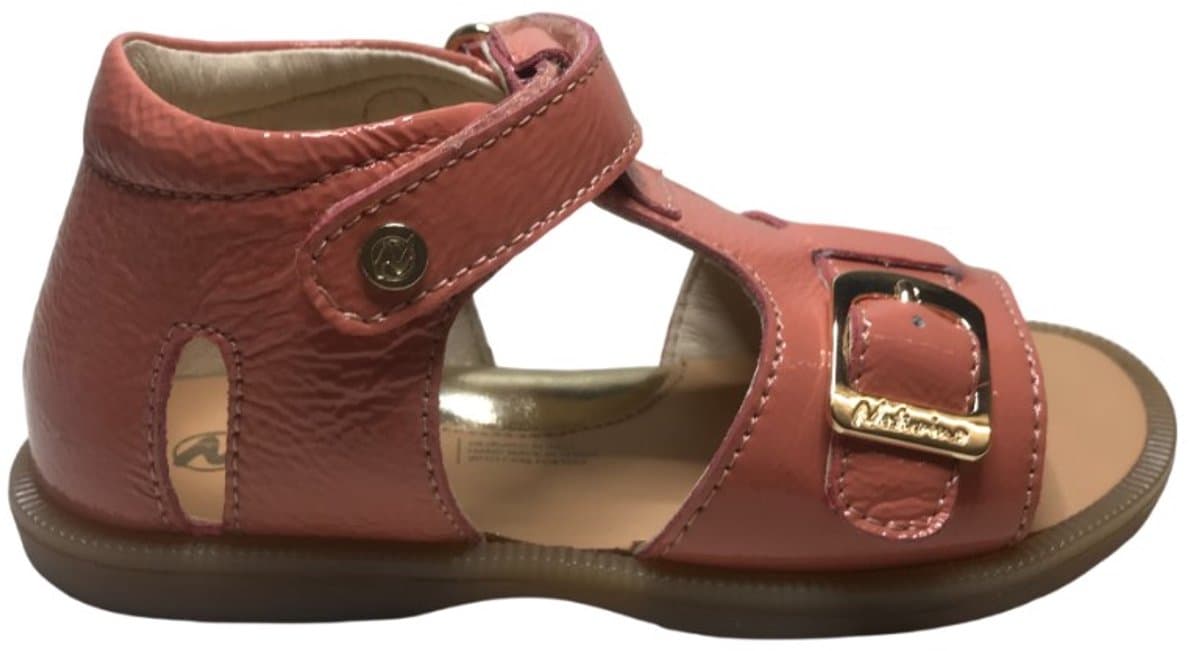 Naturino - Quarzo - Mt 23 - velcro lak lederen sandaal - zalm