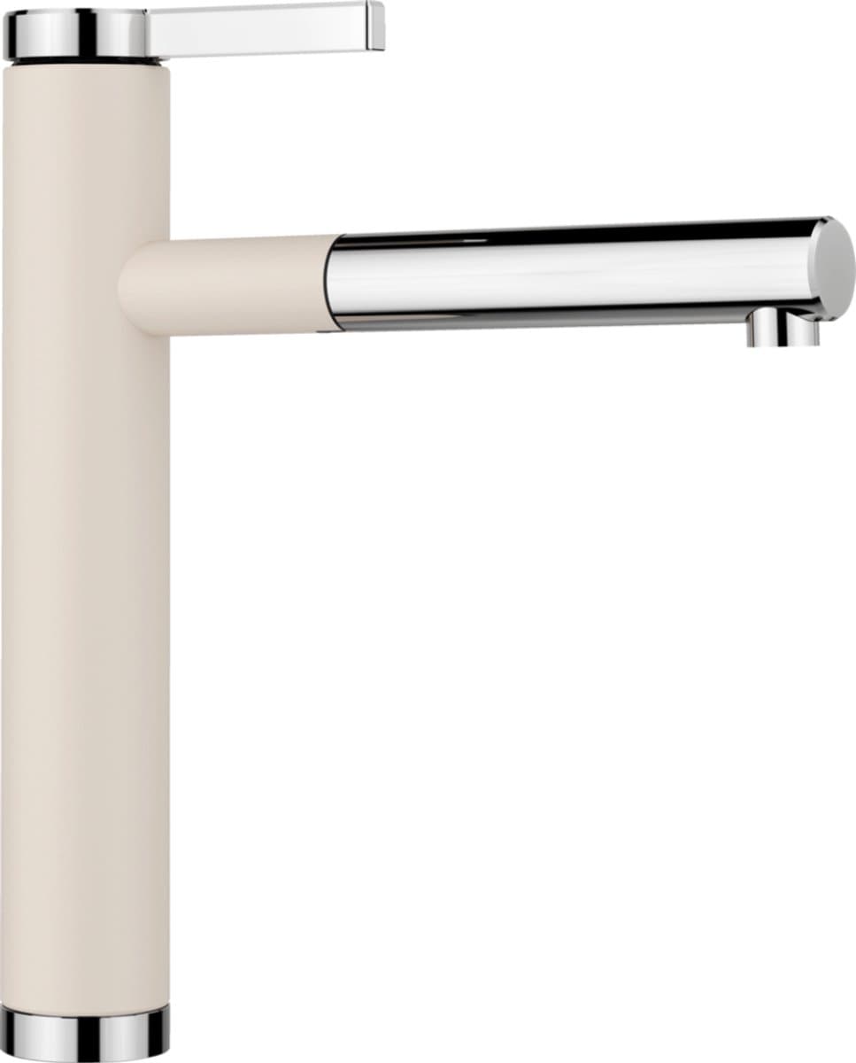 Keukenkraan met uittrekbare uitloop, zacht wit/chroom
