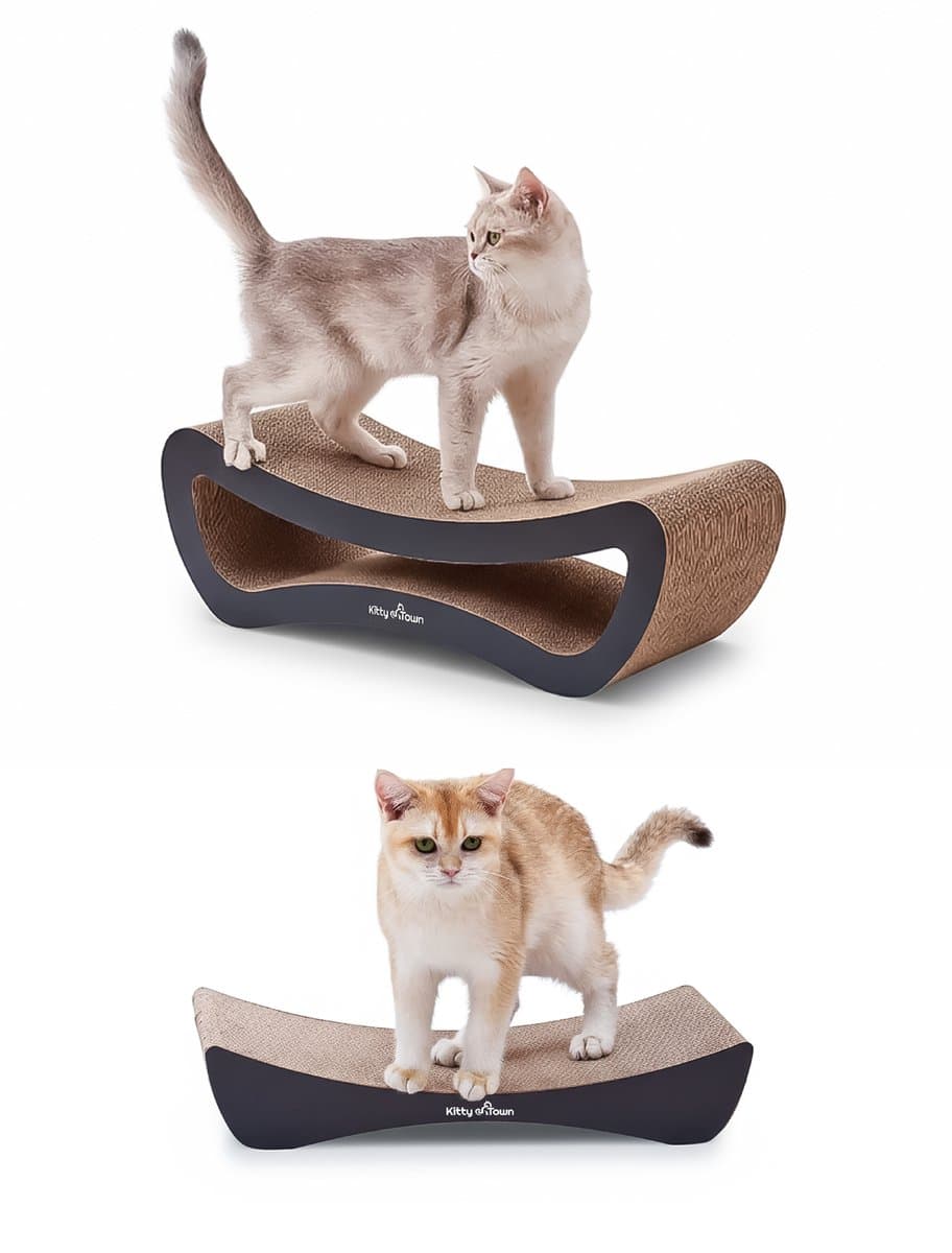 Kitty Town Duo Krabkarton Sofa zwart – Krabpaal / Krabmeubel voor Katten