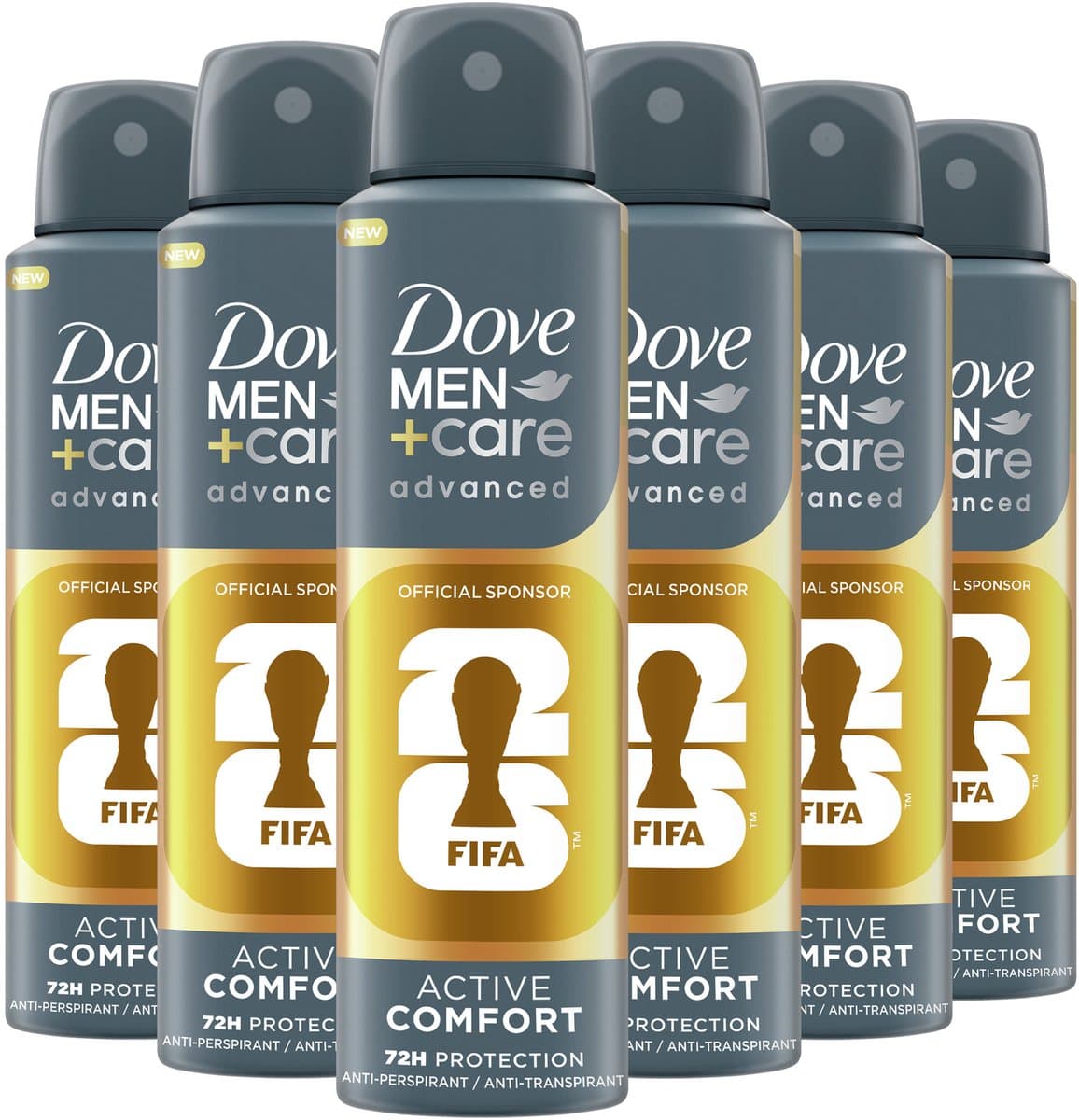Dove Men+Care - Anti-Transpirant Deodorant Spray - Advanced - Active Comfort FIFA Edition - 6 x 150 ml