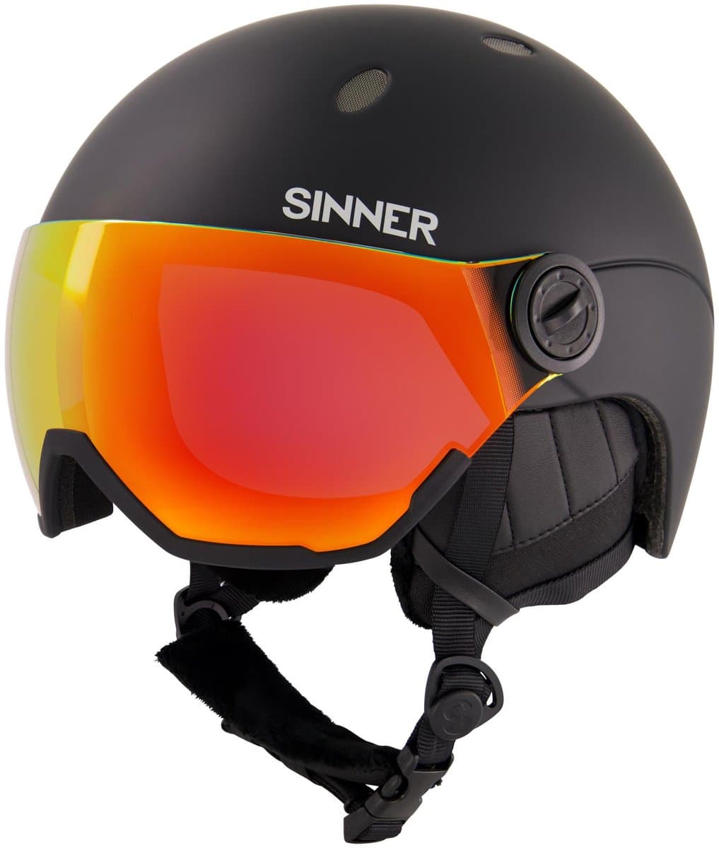 SINNER TITAN VISOR Unisex Skihelm - MATTE Zwart - Maat L,59-62 cm