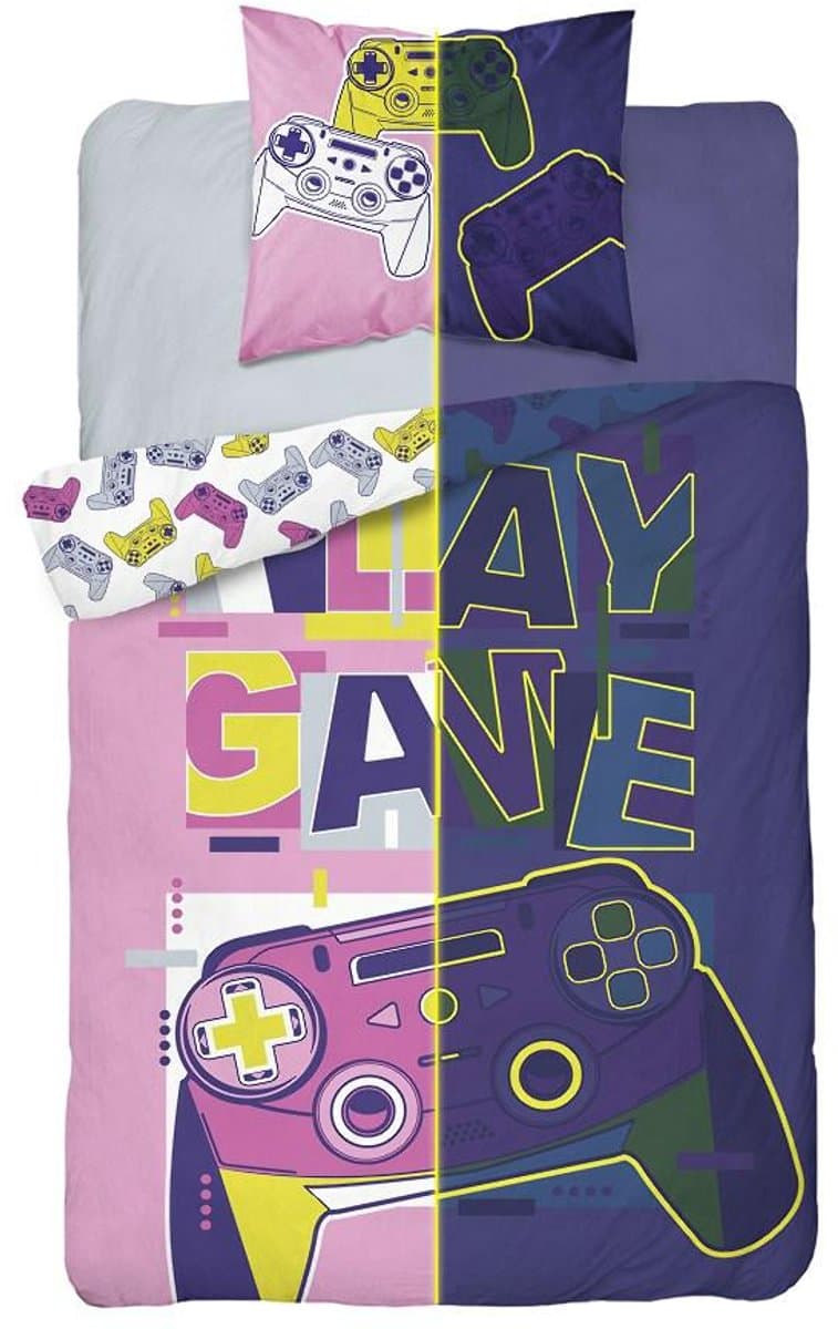 Kinderbeddengoed 160x200cm Glow-in-the-dark Game Roze