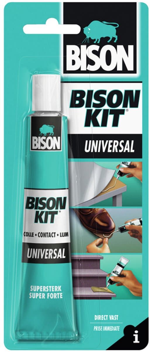 Bison Kit® tube 50 ml, sterke, universele contactlijm, vochtbestendig, vorstbestendig, -40°C tot +70°C, eenvoudig in gebruik, voor ontelbare reparaties