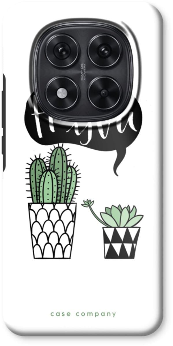 Case Company® - Hoesje geschikt voor Xiaomi Redmi Note 14 Pro hoesje - Hey you cactus - Tough Case - Maximale Bescherming alle Kanten en Schermrand