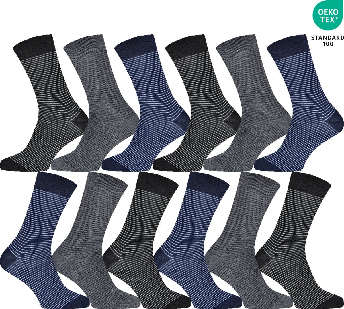 12 Pack - Gianvaglia Heren Sokken 12-pack katoen maat 43-46 SK-219