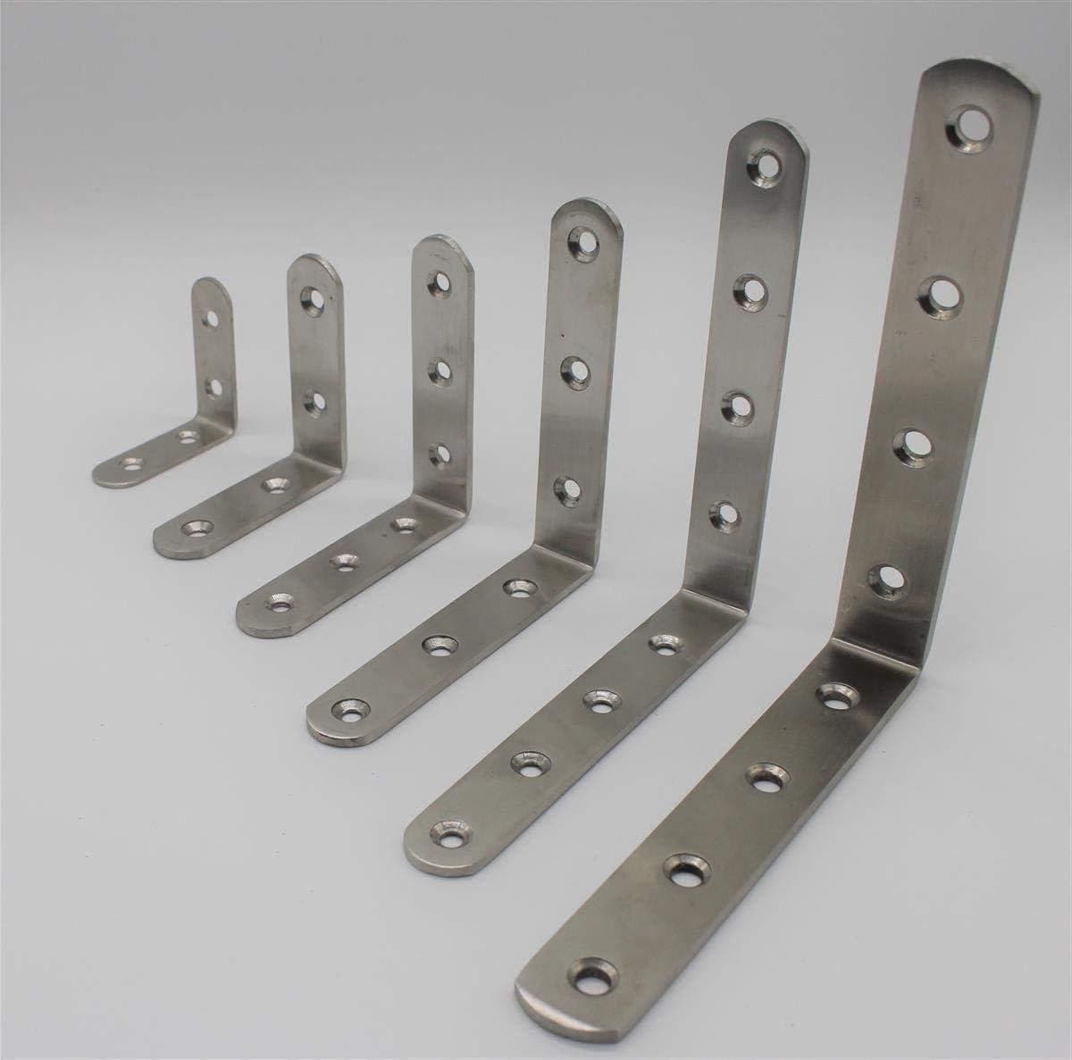 Allecto plus - Roestvrijstalen hoekverbinder voor binnen en buiten - 6 maten 5-15 cm - Set van 2 (10 cm)