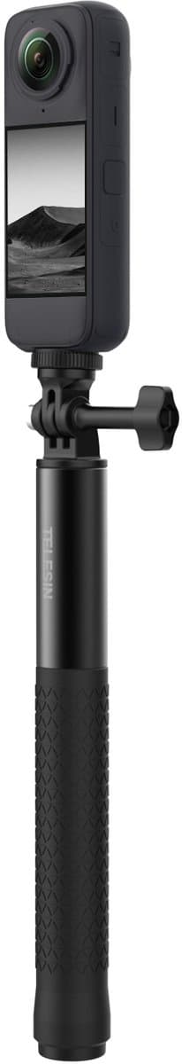 Telesin T-S1-MNP-10 Selfiestick voor Actioncam - Uitschuifbaar 120 cm - Geschikt voor Statief - Aluminium - Zwart