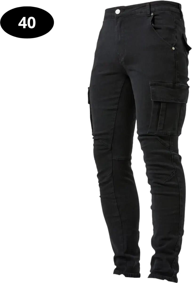 Livano Lange Broek Heren - Spijkerbroek - Broeken - Spijker - Pants - Jeans - Trouser - Stretch - Straight Leg - Denim - Zwart - Maat XXL