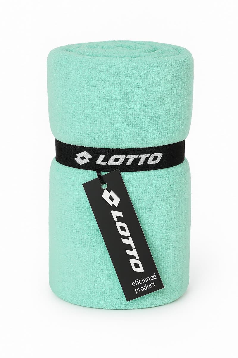 Lotto Microvezel Handdoek - 100x180 cm -Aqua- Perfect voor Reizen & Sporten - Sporthanddoek - Saunasessie - Sneldrogende Handdoek - Fitness -Sauna