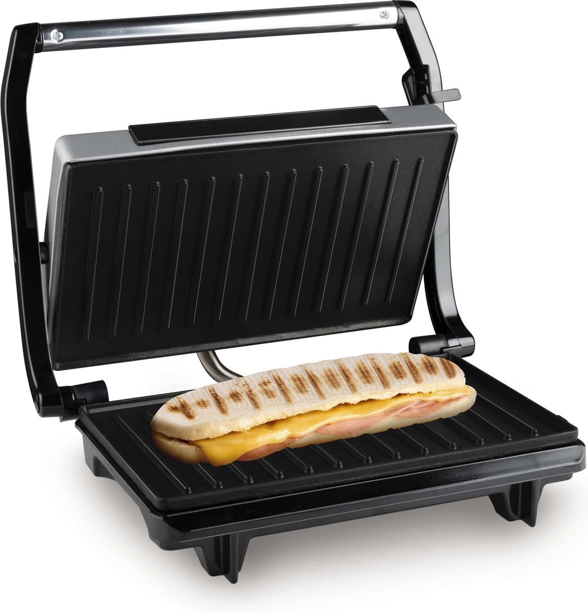 Alpina 700W Broodrooster en Panini Pers - Anti-aanbak Platen - Indicatorlicht - Gemakkelijk Schoon te Maken