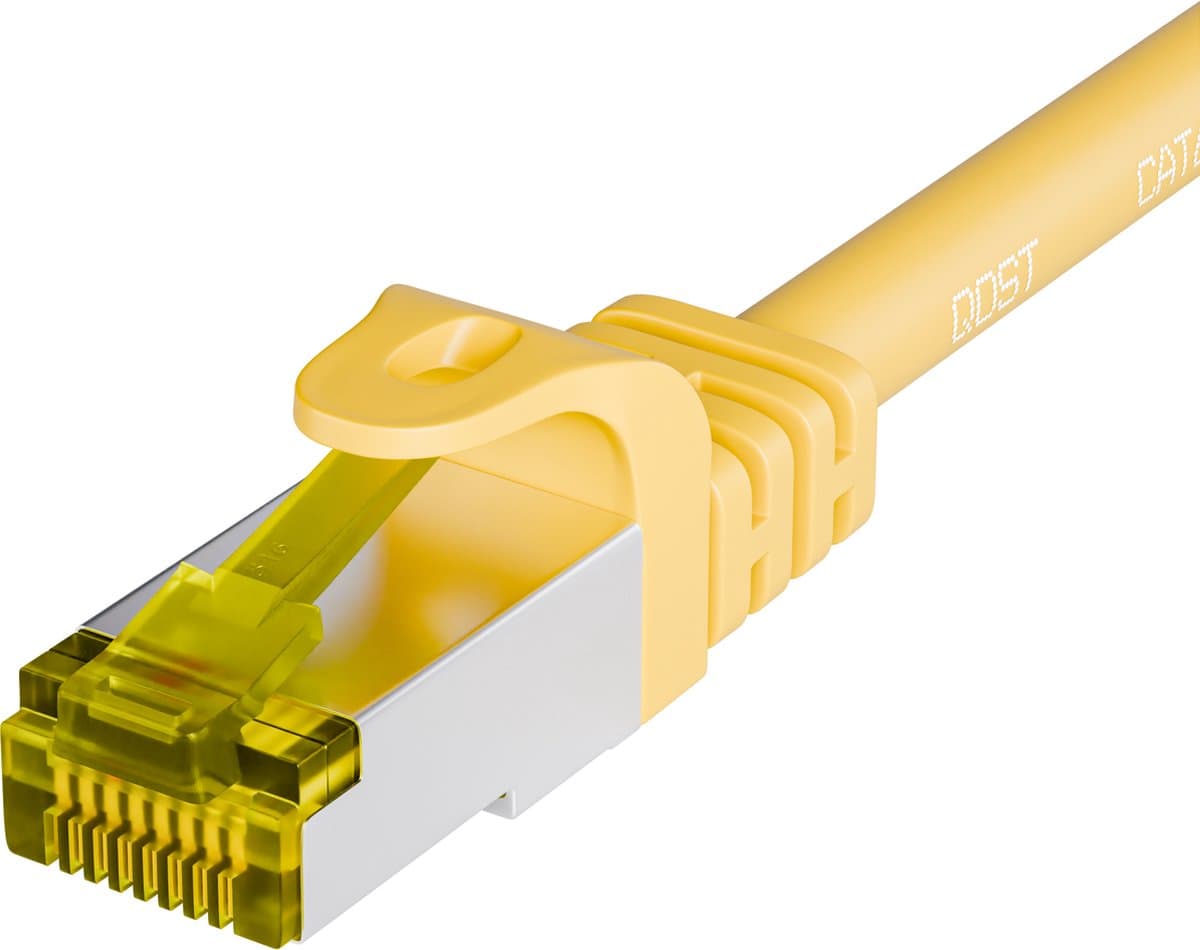 Qost - CAT7 10G internetkabel - SFTP PIMF - 10 Gbps / 500 MHz - 100% koper - RJ45 Connectoren - Patchkabel / Netwerkkabel - 15 meter - Geel