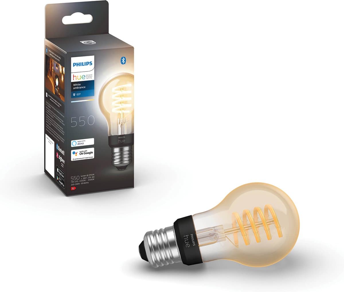 Philips Hue Filamentlamp White Ambiance Standaard E27