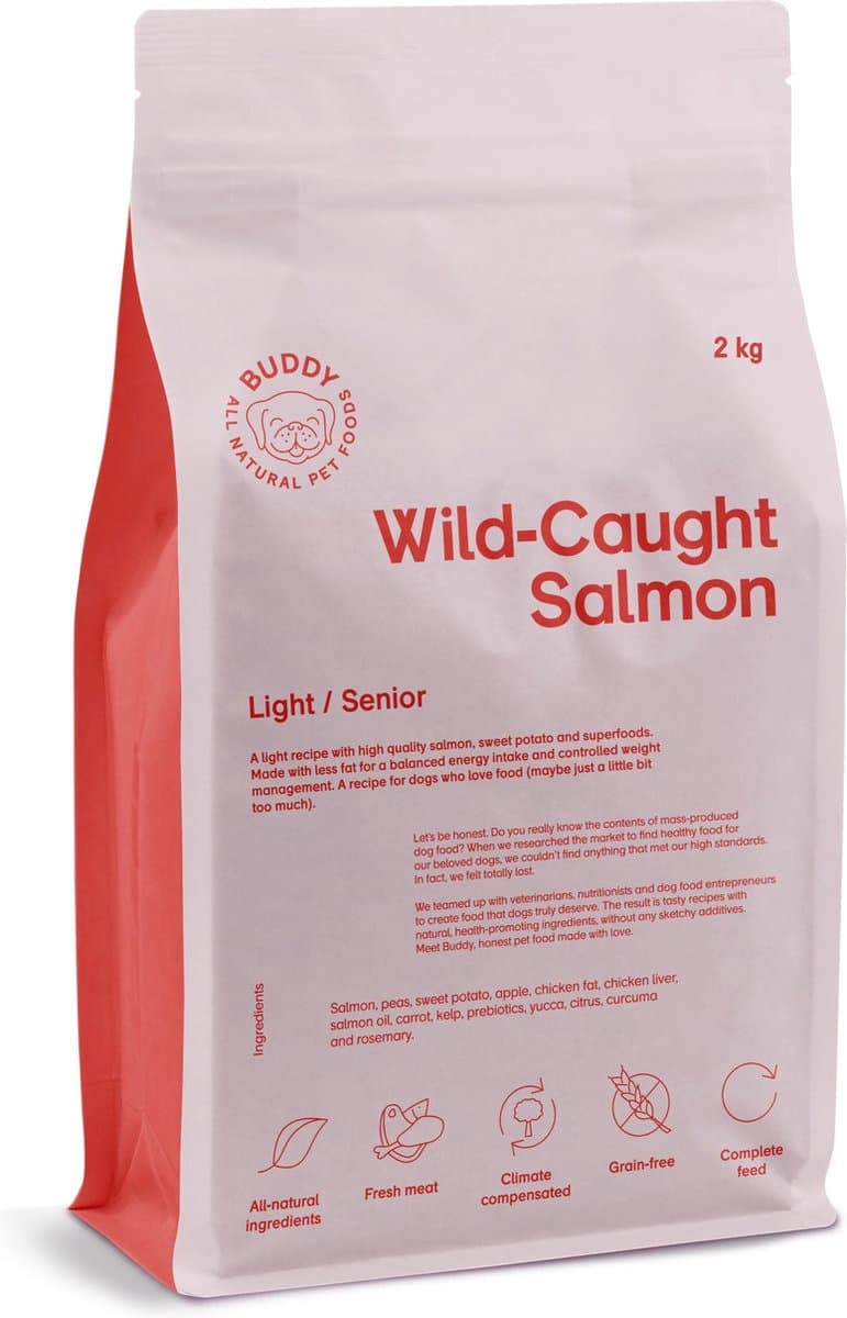 2 kg Buddy wild caught salmon hondenvoer