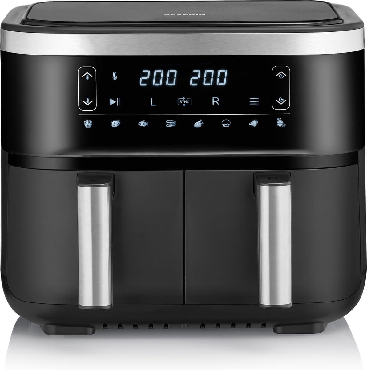 Severin FR 2453 Airfryer– 2 x 3,8 liter – Frituurcapaciteit 1,3 kg – XXL