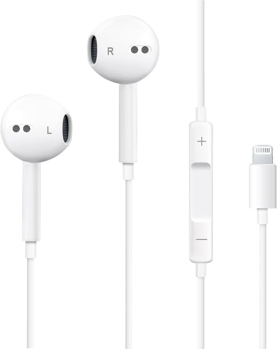 Oordopjes iPhone - iPhone Oortjes Lightning - Oortjes voor Apple Lightning - Oordopje met Microfoon - iPhone Oordopjes met Draad - Geschikt voor iPhone 5/6/7/8/X/11/12/13 en iPad Air, 10,2