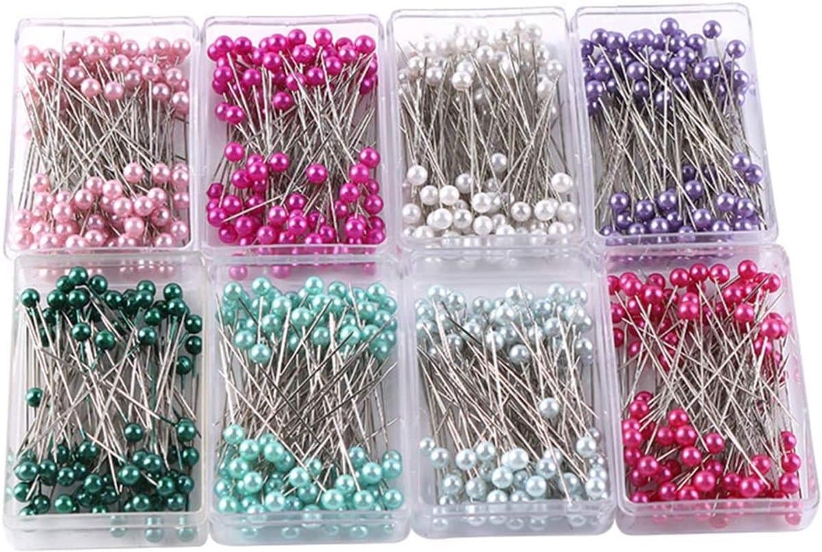 Allecto Plus - Glazen kopspelden set van 800 stuks in 8 kleuren voor sieraden maken en decoratie - Hoofdspelden pin oorbelarmband bloemendecoratie - 3 cm