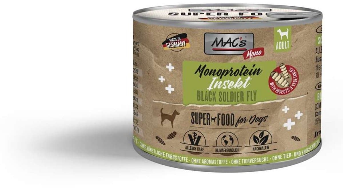 MAC's DOG - Monoproteïne insecten - 6x180g