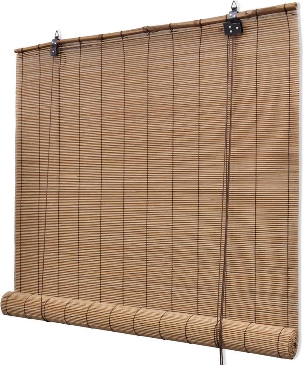 vidaXL Bamboe Rolgordijn - Bruin, 140 x 160 cm