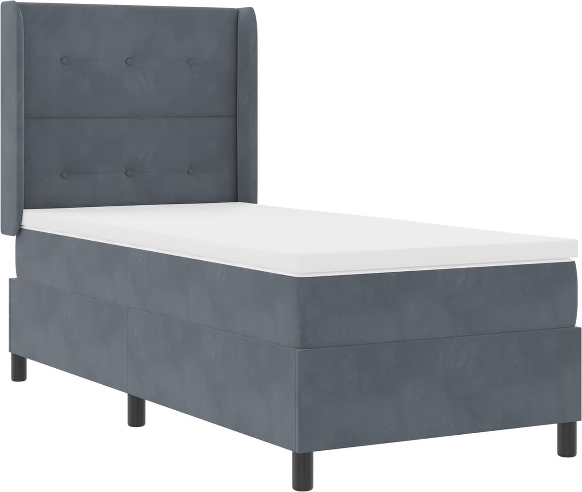 vidaXL - Boxspring - bed - met - hoofdeinde - Donkergrijs - 100 - x - 200 - cm - Fluweel
