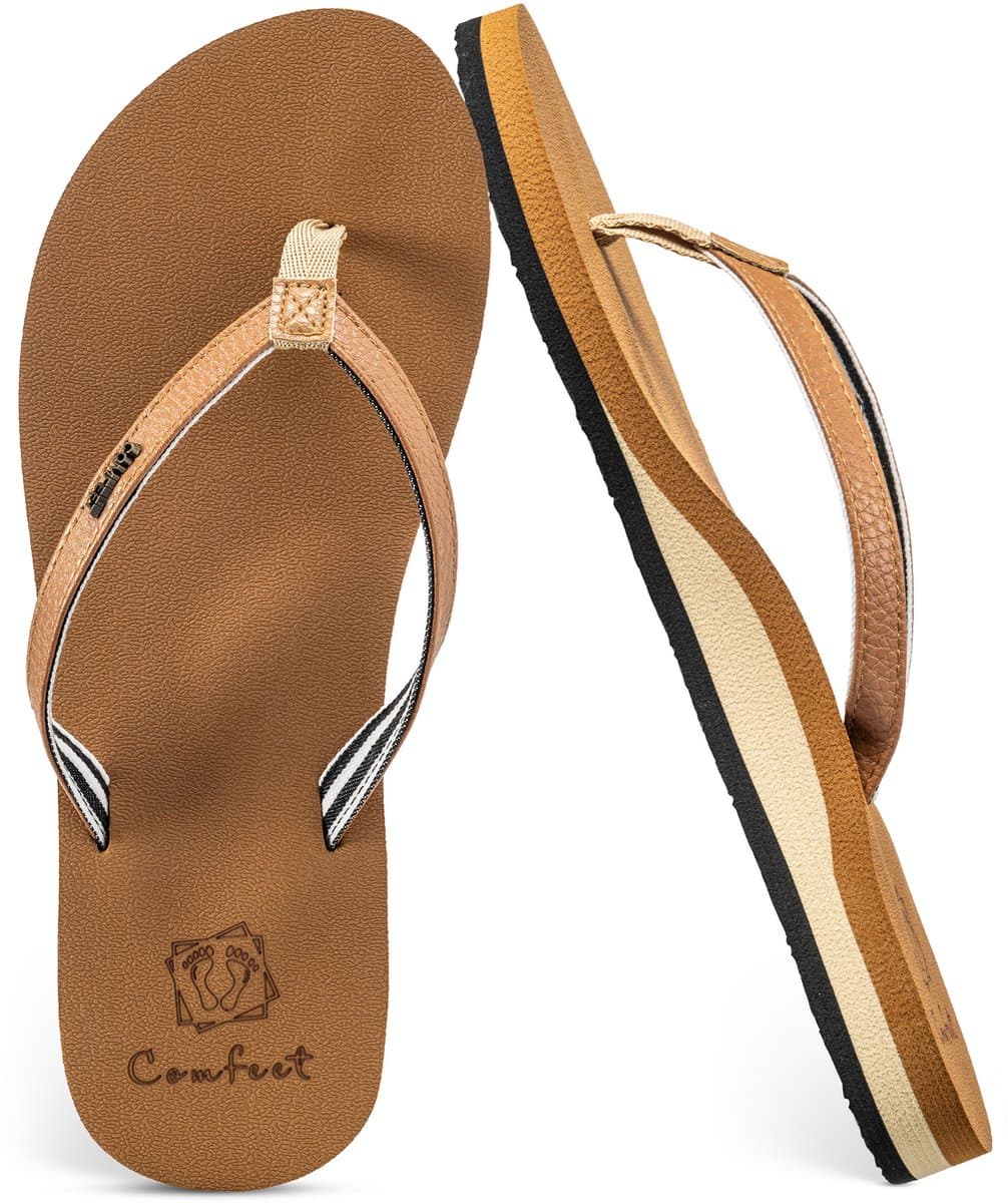Slippers Dames - Sandalen - Bruin - Maat 40 - Comfeet