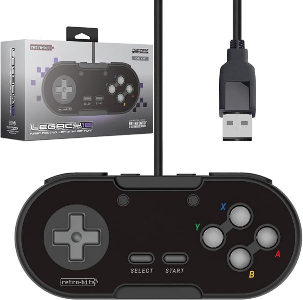 Legacy16 Wired Controller Onyx (Retro-Bit)
