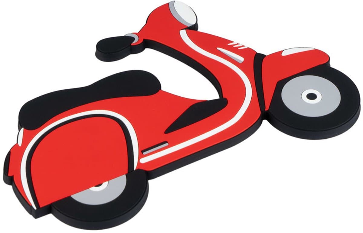 Balvi Onderzetter Scooter 18 X 12,5 Cm Siliconen Zwart/rood