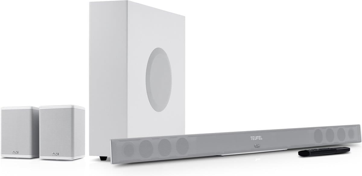 Teufel CINEBAR 11 Surround 4.1-Set - Soundbar met draadloze subwoofer en rearspeakers - Bluetooth met aptX - Virtuele surround sound - wit