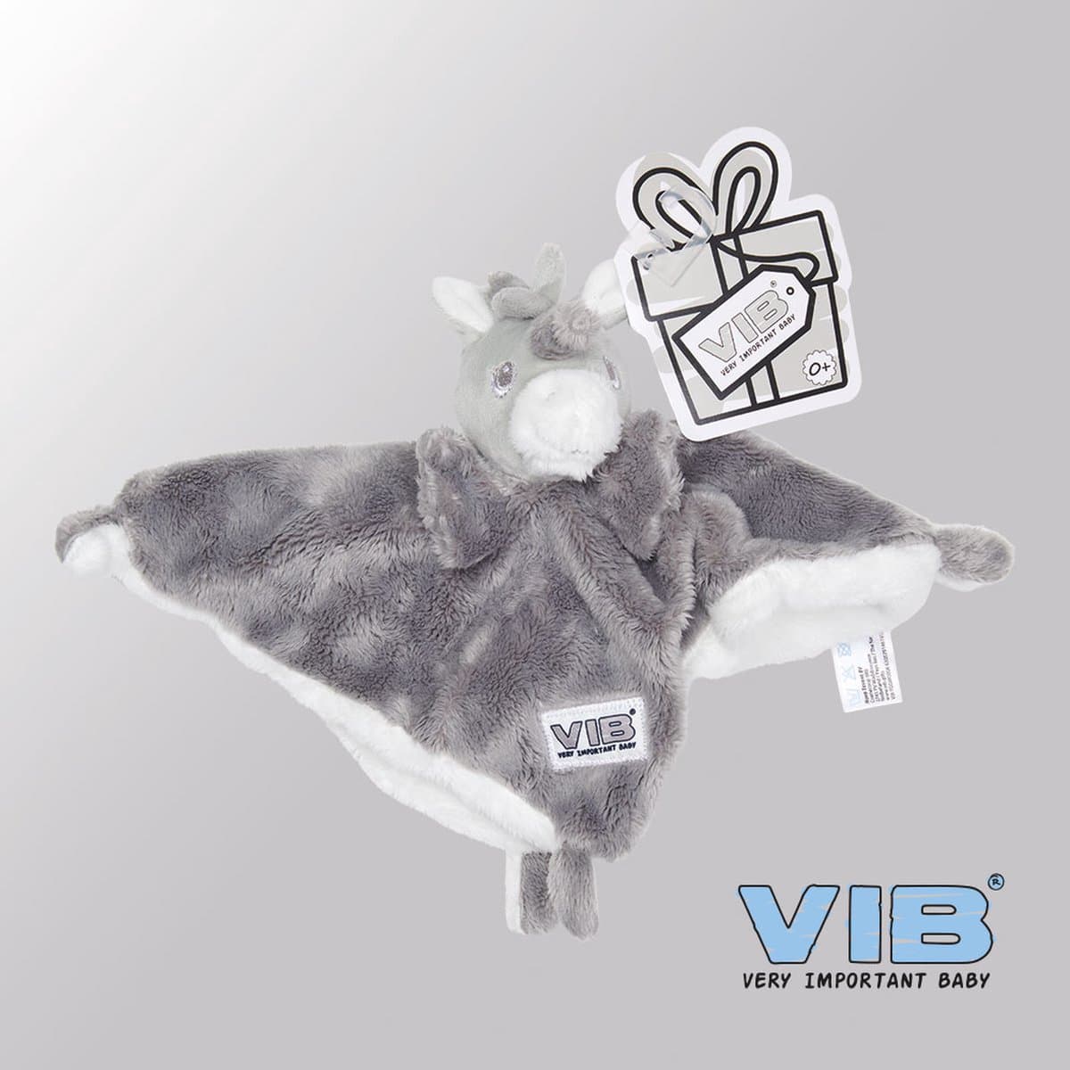 VIB® - Knuffeldoekje Unicorn - Grijs - Babykleertjes - Baby cadeau - zwangerschap aankondiging - geboorte cadeau