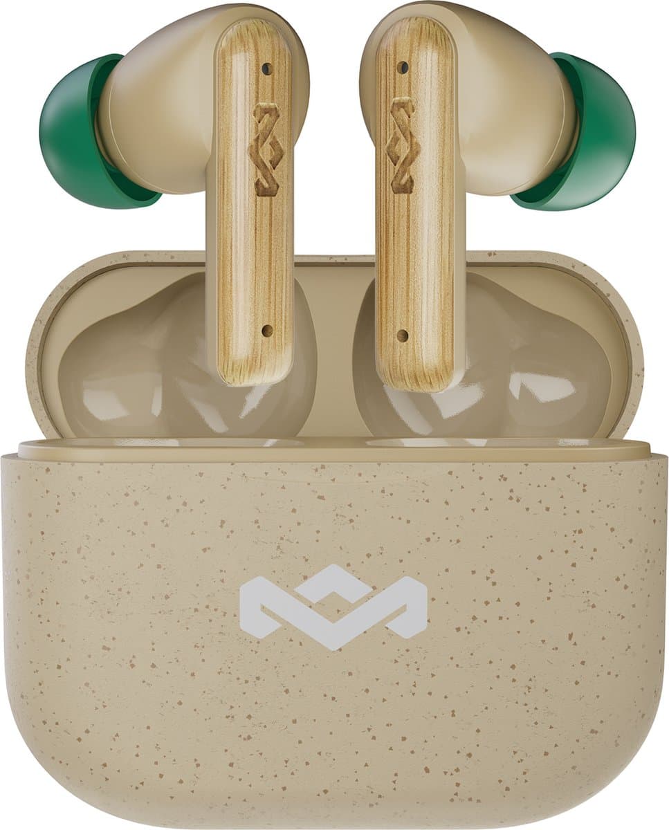 House of Marley Little Bird Oortjes Draadloos - 24 uur Speeltijd - Draadloze Oordopjes - Bluetooth - Eco Friendly Design - Quickcharge - Touchbediening - Cream