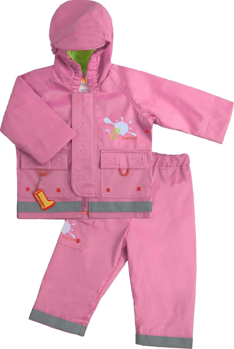 Kushies - Regenpak - Baby - Regenbroek & Regenjas - Meisjes - Roze - Maat 92/98