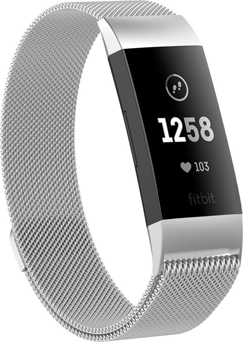 Milanees bandje - Fitbit Charge 4 Bandje - Zilver
