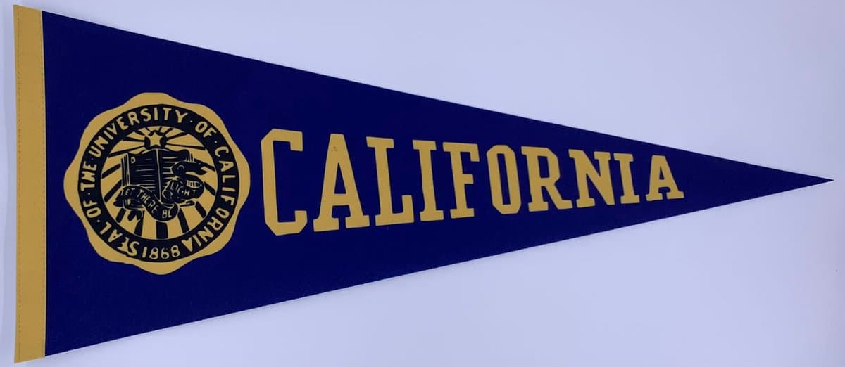 Californie University - University of California - Cali Uni - UCB - NCAA - Vaantje - American Football - Sportvaantje - Wimpel - Vlag - Pennant - Universiteit - Ivy League amerika - 31 x 72 cm - Cadeau sport - Cadeau uni - UCB vintage vaantje