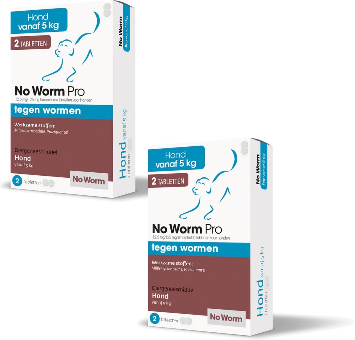 No Worm Pro Hond-M - Anti wormenmiddel - 2 x Medium Vanaf 5 Kg