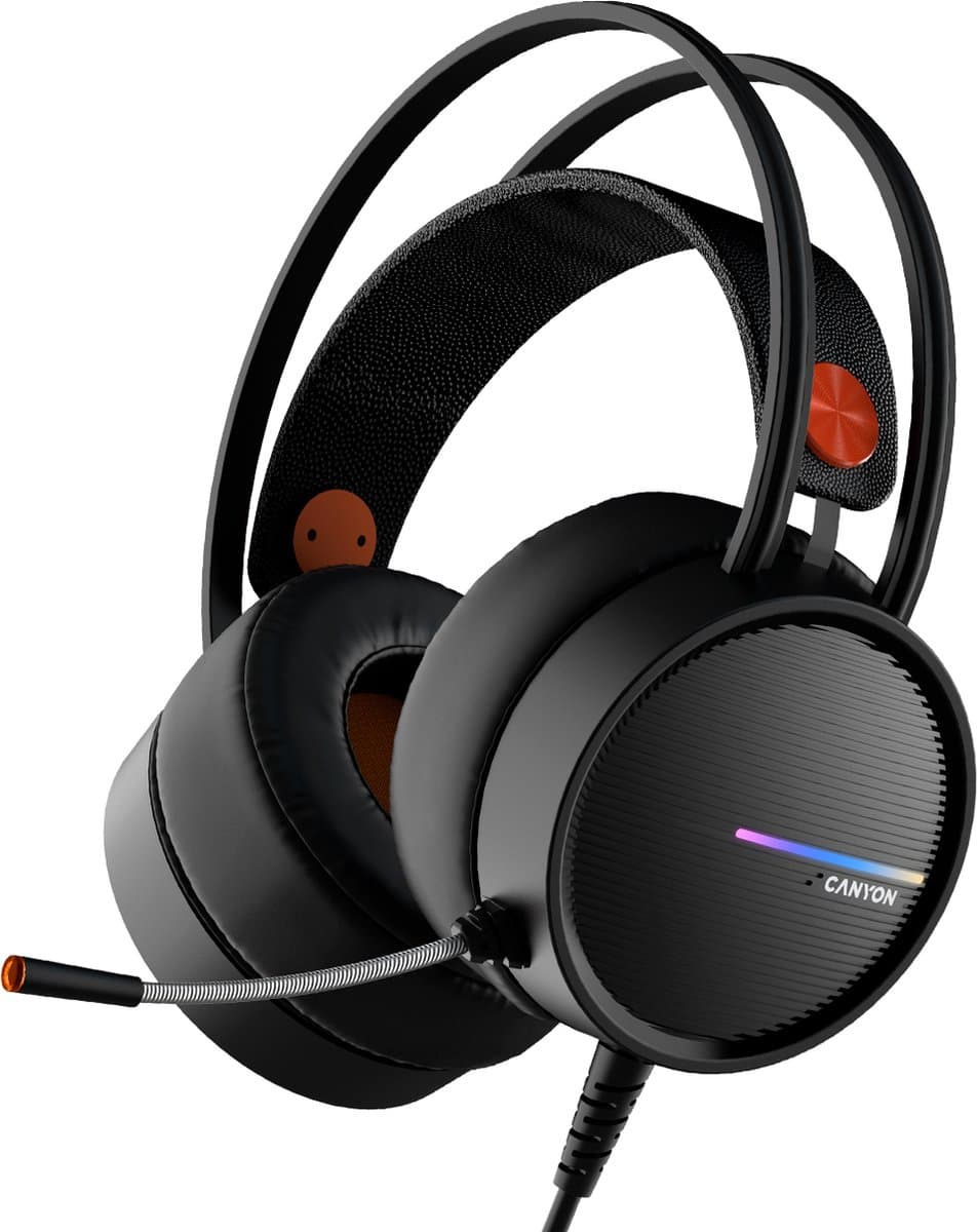 Canyon Interceptor GH-8A - Gaming Headset - Czarno - Pomarańczowe