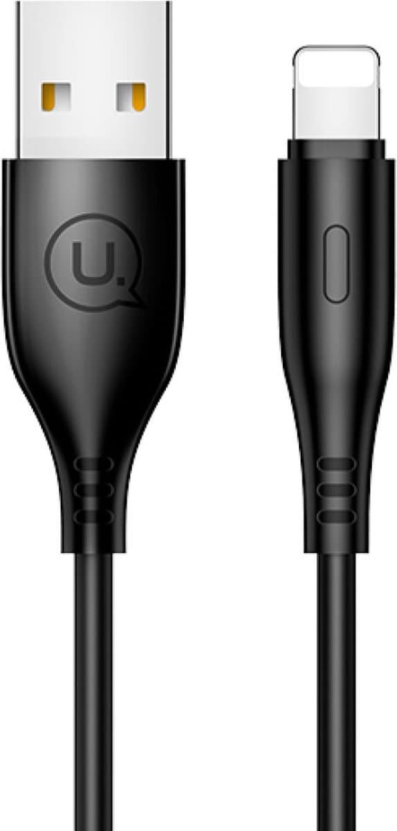 USAMS Laad en Data Kabel - USB-A naar Apple Lightning - Zwart