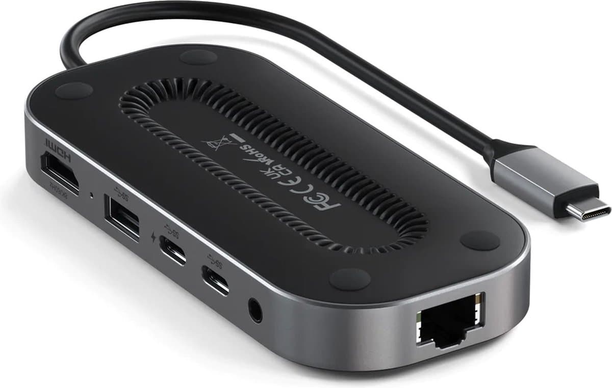 Satechi USB4 Multiport Adapter met 2.5G Ethernet - Grijs