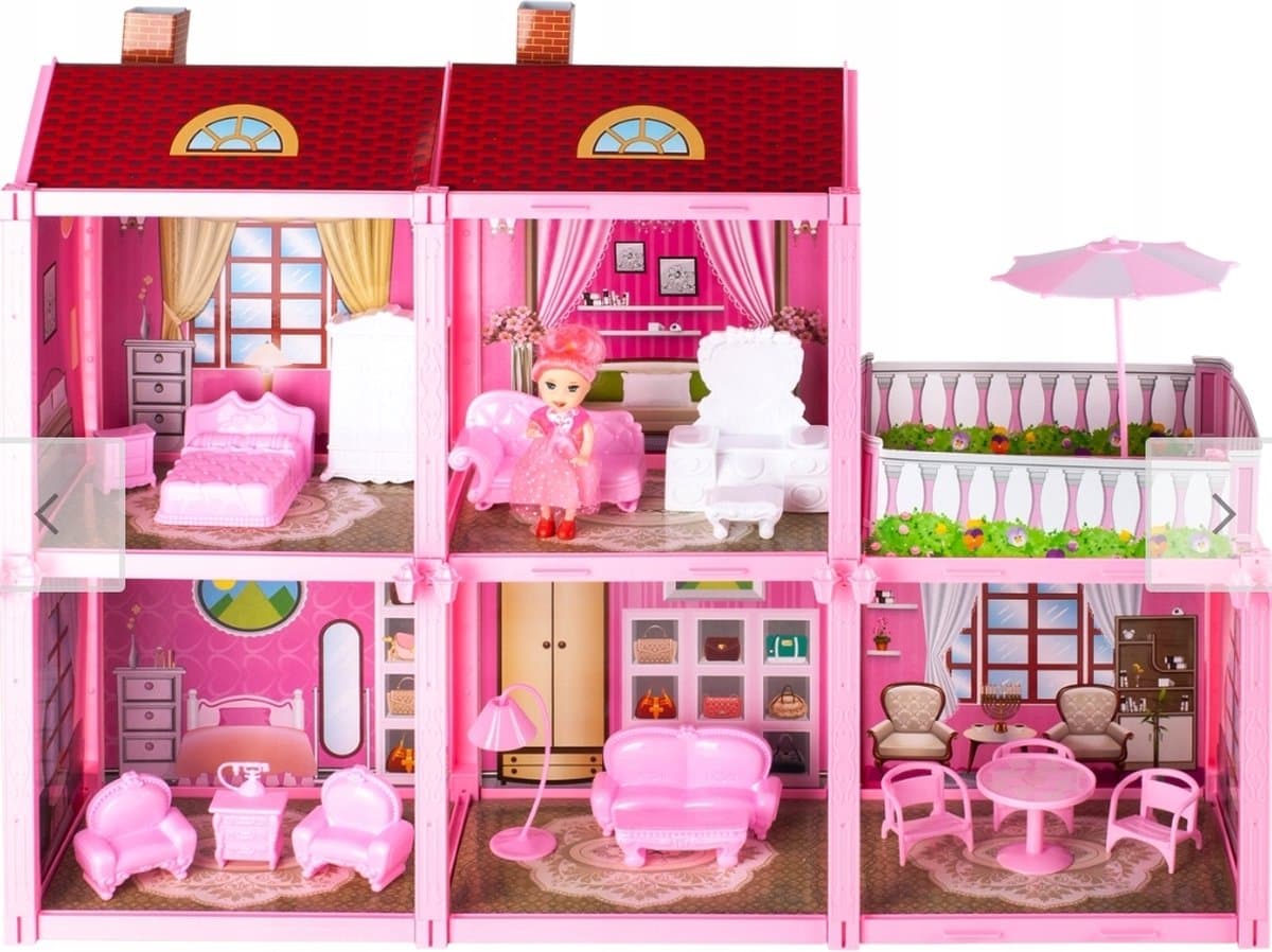 Ilso Poppenhuis Villa - 111-delig - Meubels en 1 Pop - Inclusief Accessoires - Roze
