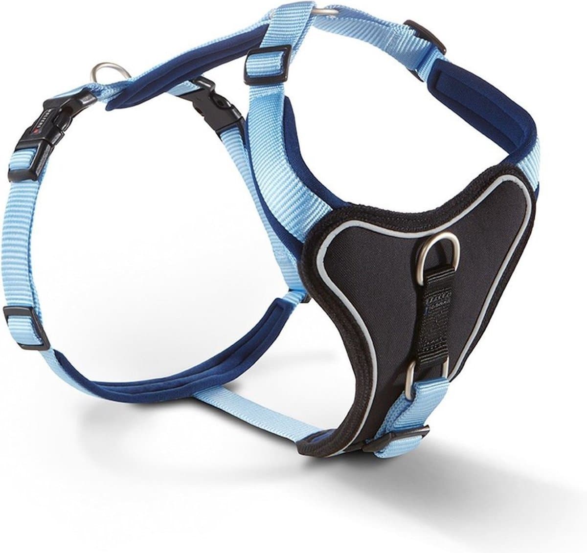 Wolters hondentuig gepolsterd Professional Comfort, maat -1: 27-32cm x 15mm blauw/hemelsblauw