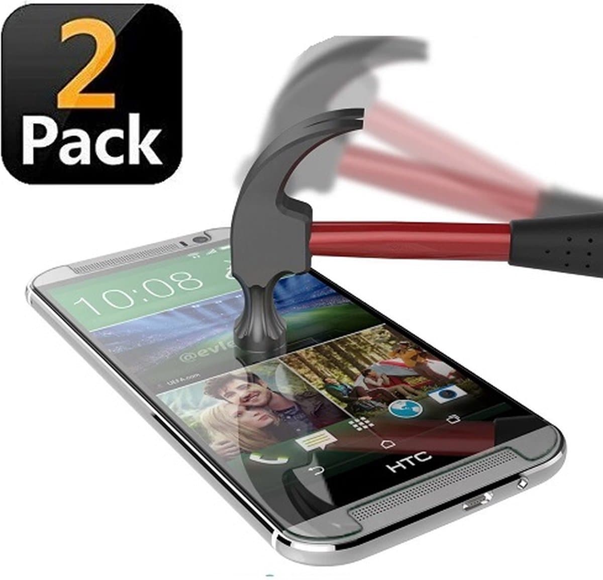 HTC One M9 Screenprotector Beschermglas 2x