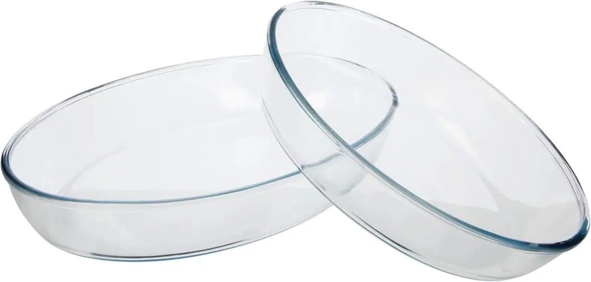 Secret de Gourmet Ovale Glazen Bakschalen Set - 26 x 18 cm&35 x 25 cm, Transparant
