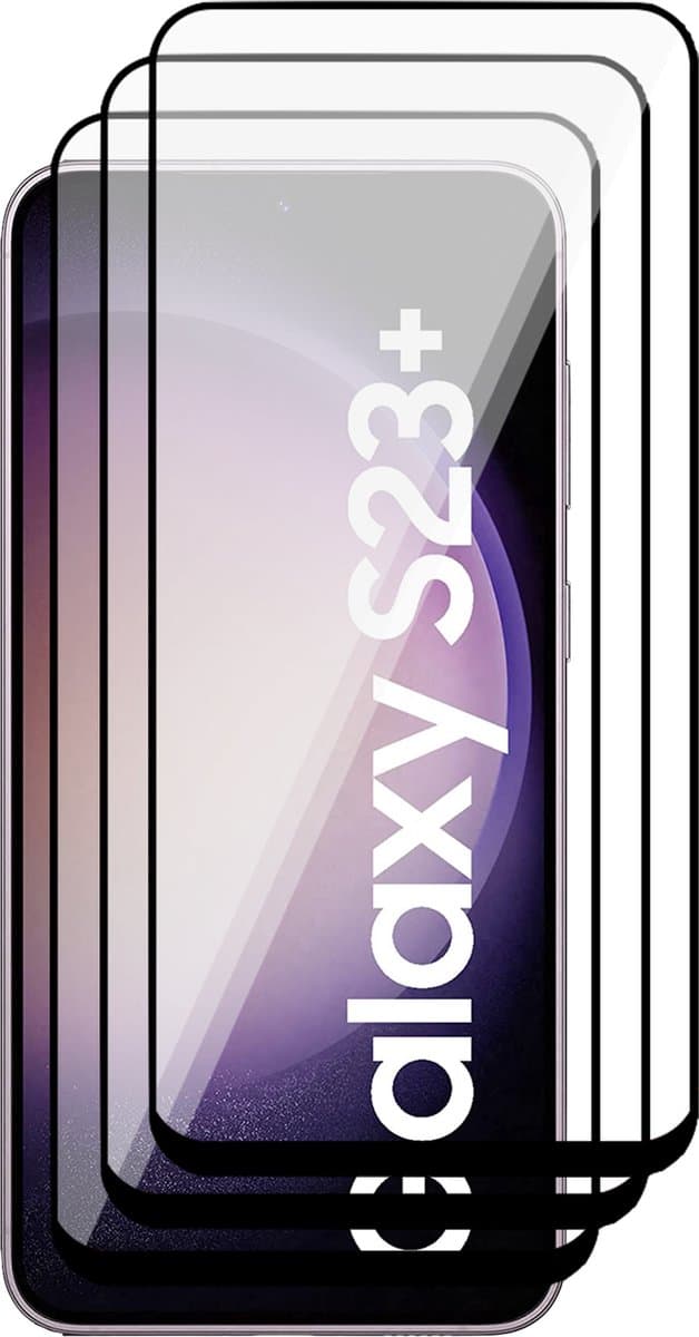 Screenprotector geschikt voor Samsung Galaxy S23 Plus - 3x Gehard Glas Screen Protector FullGuard